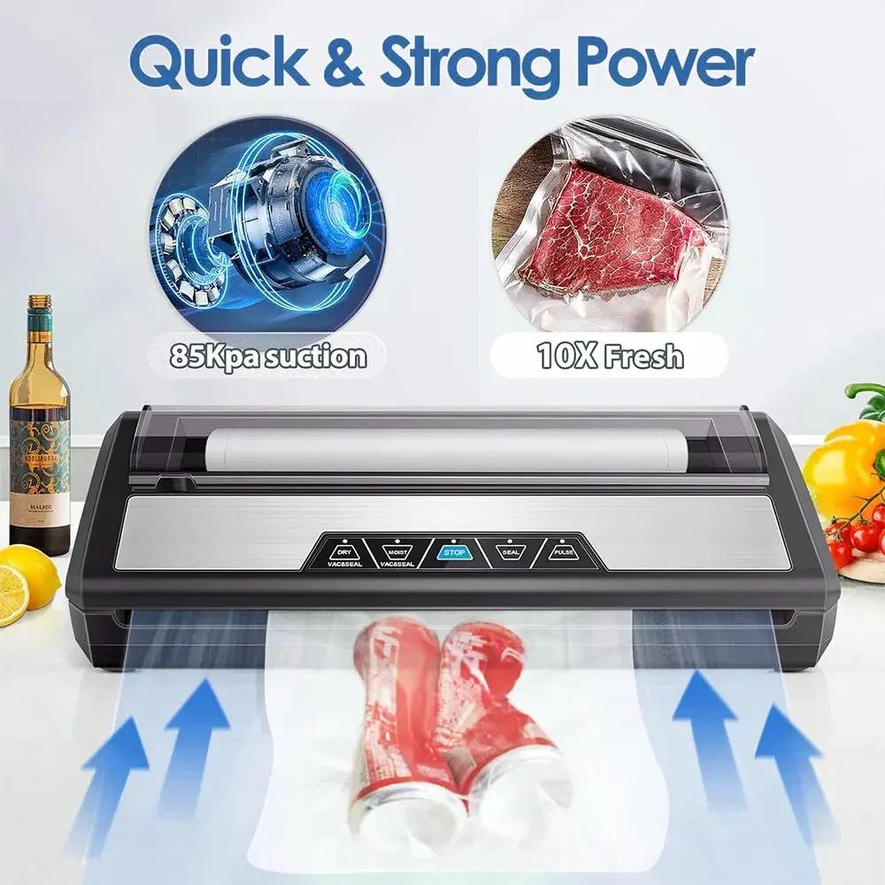 Seal in Freshness! Discover the Ultimate Automatic Vacuum Sealer with Built-In Cutter & Roll Storage!