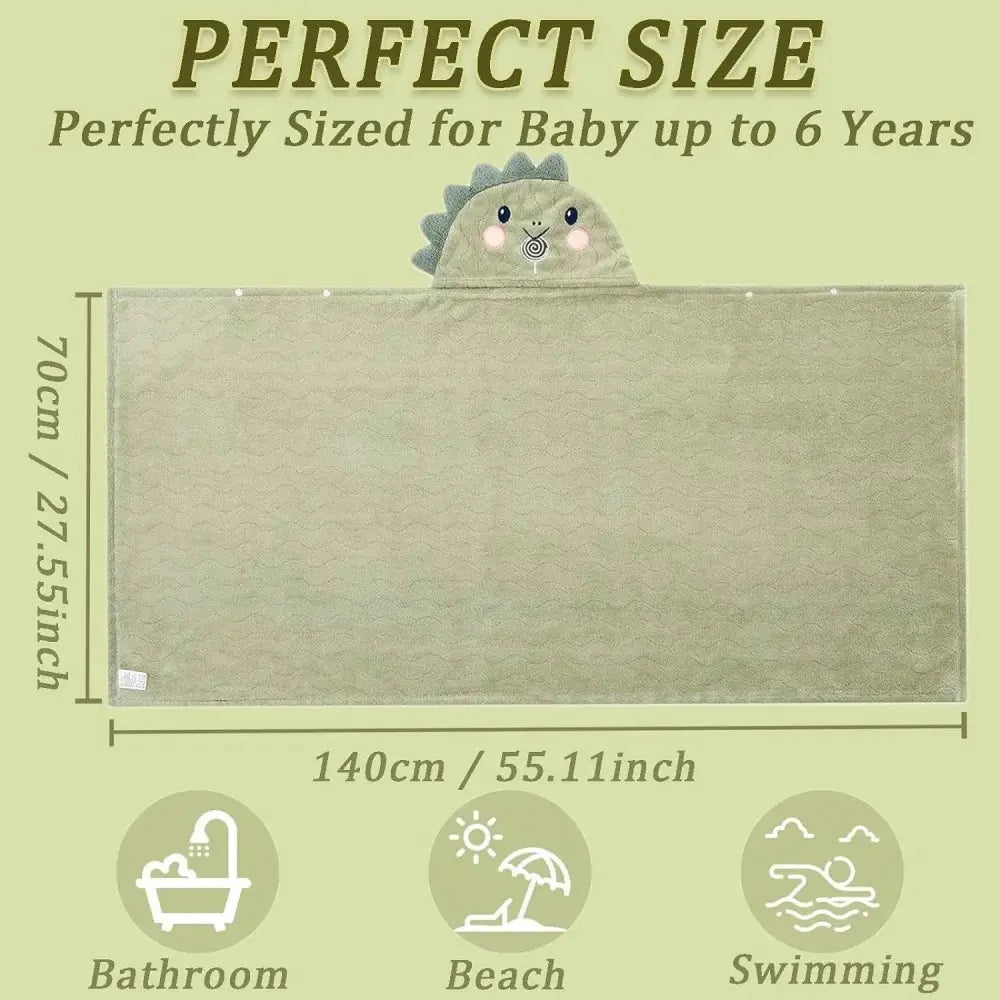 Baby Bath Towel with Hood, Ultra Soft Absorbent Blanket Gift for Infant, Newborn , 27.5X55 Inch