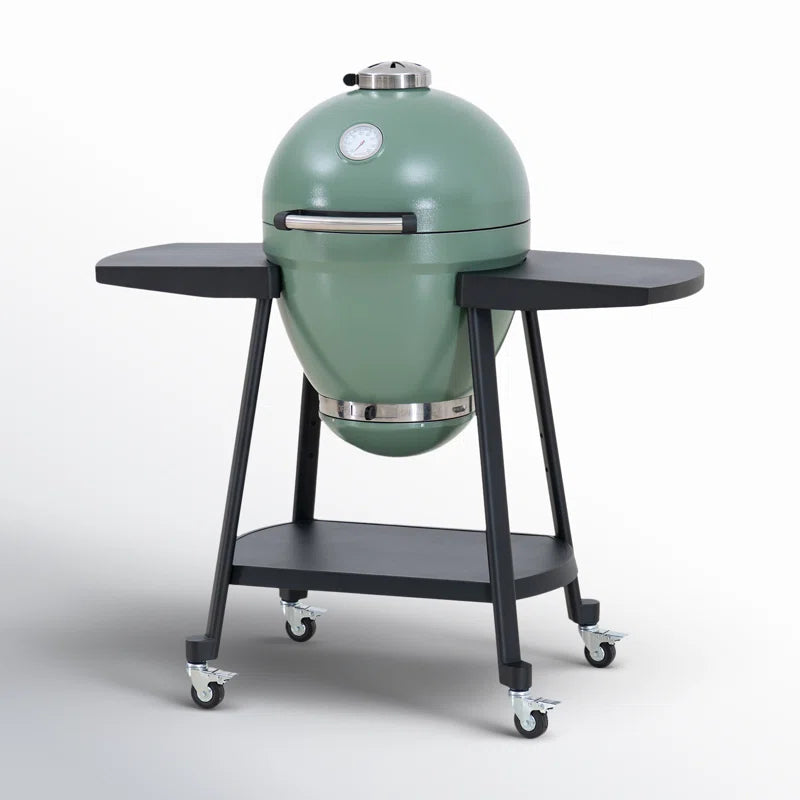Charcoal Grill 20-Inch Kamado Grill Outdoor Egg Grill with Pizza Stone, Ultimate BBQ Grill and Smoke