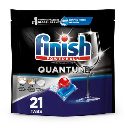 Quantum Dishwasher Pods, No Pre-Rinse Dishwasher Detergent Tabs Soap, Advanced Clean, 21 Count