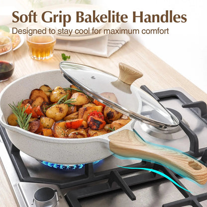 Upgrade Your Kitchen Game with Our 17-Piece Ceramic Nonstick Cookware Set! 🍳✨ Perfect for Healthier Cooking! #KitchenEssentials #HealthyCooking