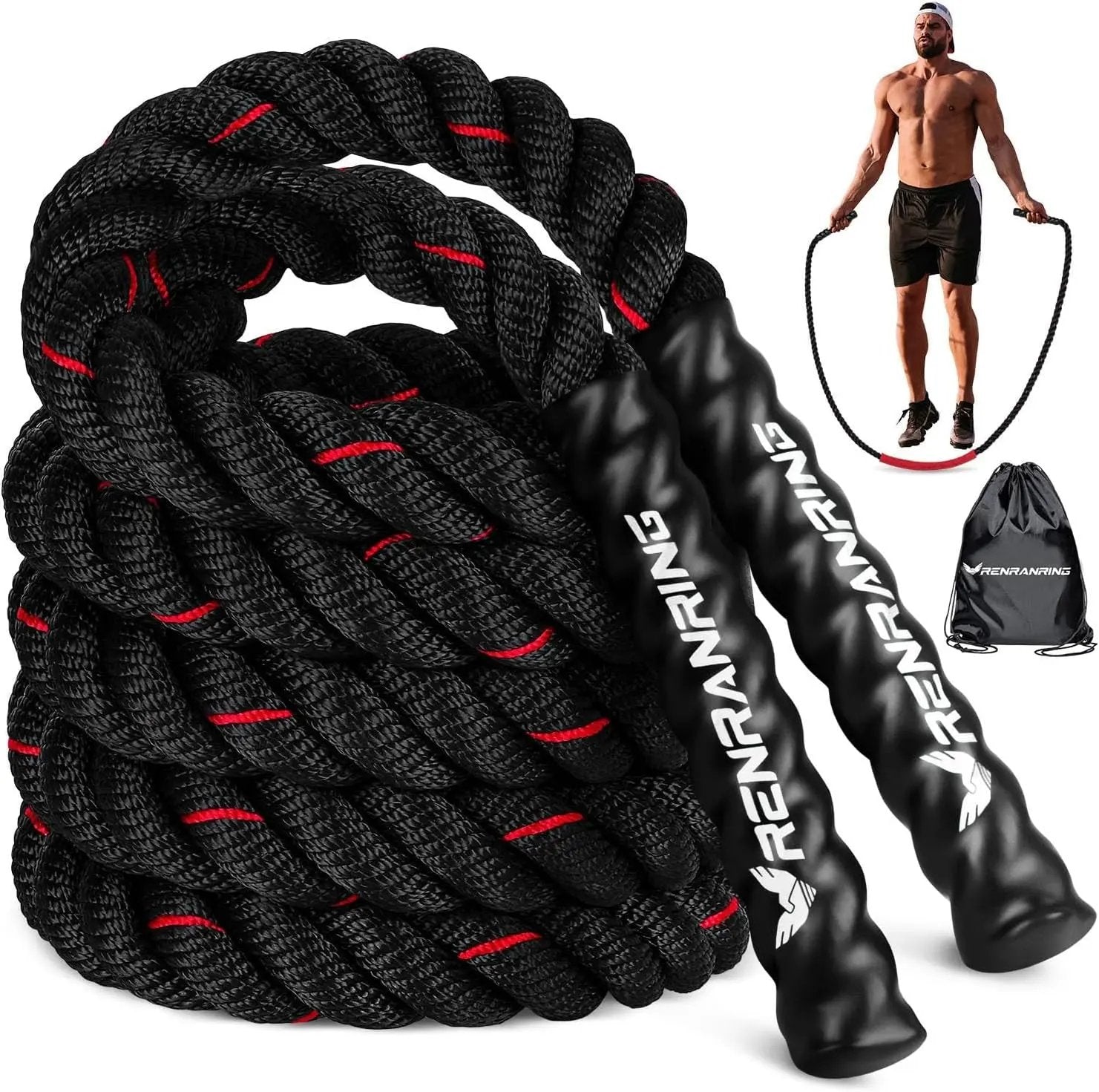 Ultimate Weighted Jump Rope for Men & Women - 3Lb, 4Lb, 5Lb Heavy Skipping Rope for Strength, Muscle Building & Home Gym Fitness