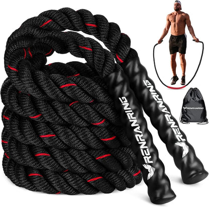 Ultimate Weighted Jump Rope for Men & Women - 3Lb, 4Lb, 5Lb Heavy Skipping Rope for Strength, Muscle Building & Home Gym Fitness
