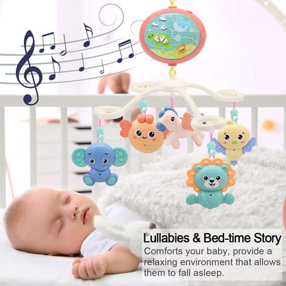 Transform Your Baby's Sleep with Our Enchanting Musical Crib Mobile! 🌟✨ Featuring a Night Light, Soothing Sounds, and a Magical Star Projector for Sweet Dreams! 🎶💤 Ideal for Newborns!