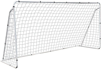 Football Post Soccer Goal Target Net 12 Ft. X 6 Ft. Football Shooting Training Aid Ultimate Backyard Outdoor Kids Official Soccer Goal, Steel Frame