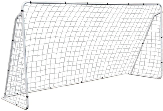 Football Post Soccer Goal Target Net 12 Ft. X 6 Ft. Football Shooting Training Aid Ultimate Backyard Outdoor Kids Official Soccer Goal, Steel Frame