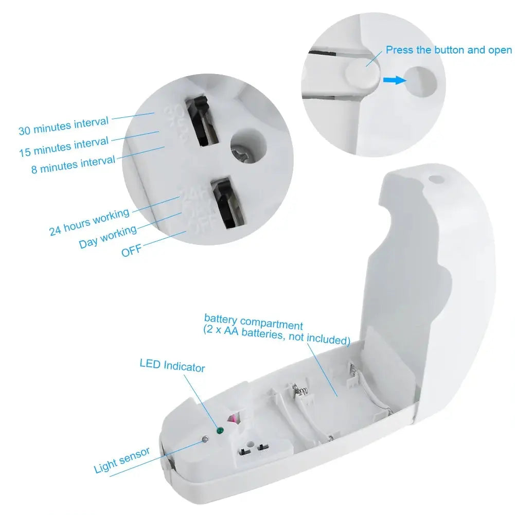 Automatic Fragrance Dispenser, Indoor Wall-Mounted Air Freshener Fragrance Aerosol Spray Dispenser