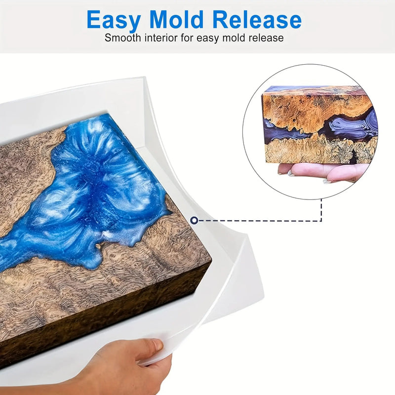 Reusable Large Rectangle Silicone Mold for Epoxy Resin River Table and Resin Art – Ideal for Specialty Plates, Trays, Woodworking, and Coffee Tables Our3Designs