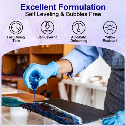 JANCHUN 1 Gallon Super Clear Epoxy Resin Kit No Bubble High Gloss for Art Resin Fast Cure Resin Epoxy for Jewelry Making  River Table Tops DIY Tumblers Molds Art Wood Painting Our3Designs