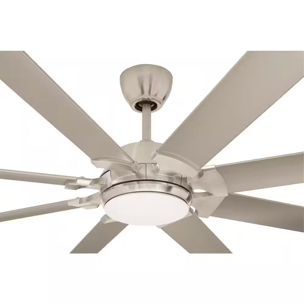 Glenmeadow 84 In. Integrated LED Brushed Nickel Ceiling Fan with Light and Remote Control