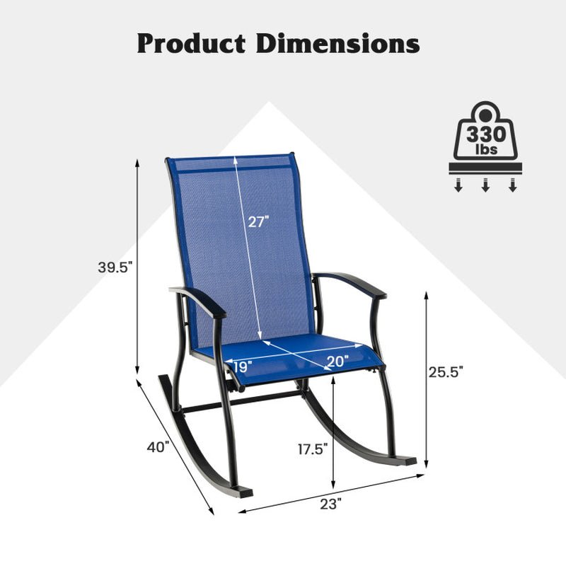 Cozy Up Your Outdoors: 2-Piece Rocking Chair Set with Breathable Backrest! 🌿🪑✨