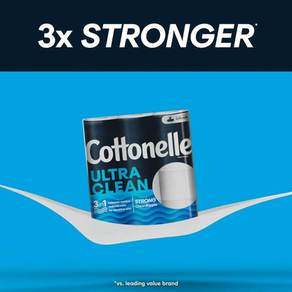 Cottonelle Ultra Clean Toilet Paper, 12 Mega Rolls, 312 Sheets Per Roll (3,744 Total)