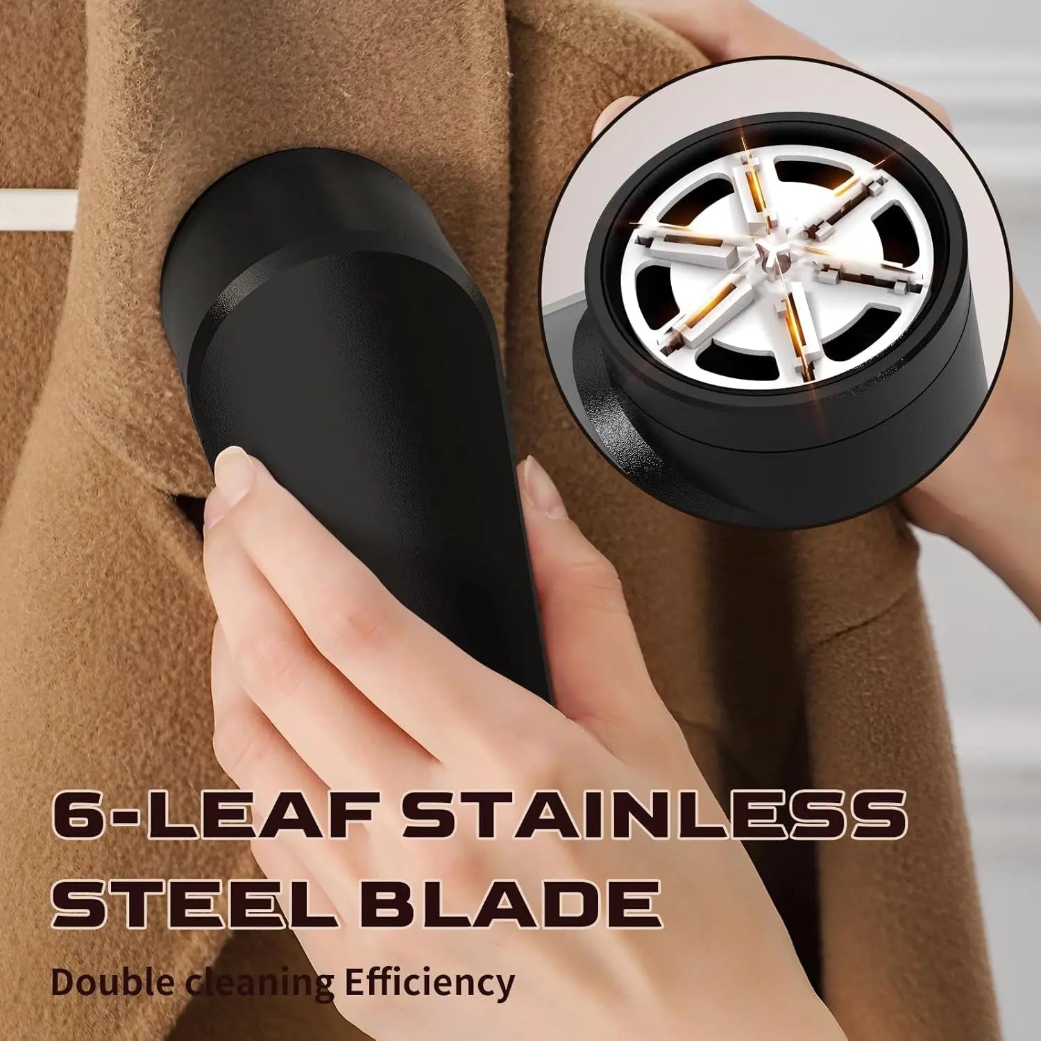 Fabric Shaver, Lint Remover for Clothes, Effectively and Quickly Remove Pills, Sweater Shaver with Stainless Steel Remove Clothes Fuzz, Lint Balls, Pills, Bobbles Black