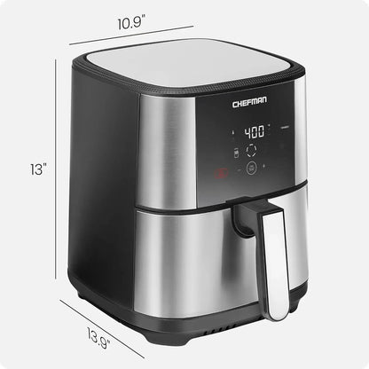Turbofry Digital Air Fryer - 5 Qt Stainless Steel with Advanced Controls