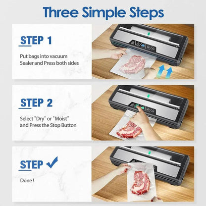 Seal in Freshness! Discover the Ultimate Automatic Vacuum Sealer with Built-In Cutter & Roll Storage!