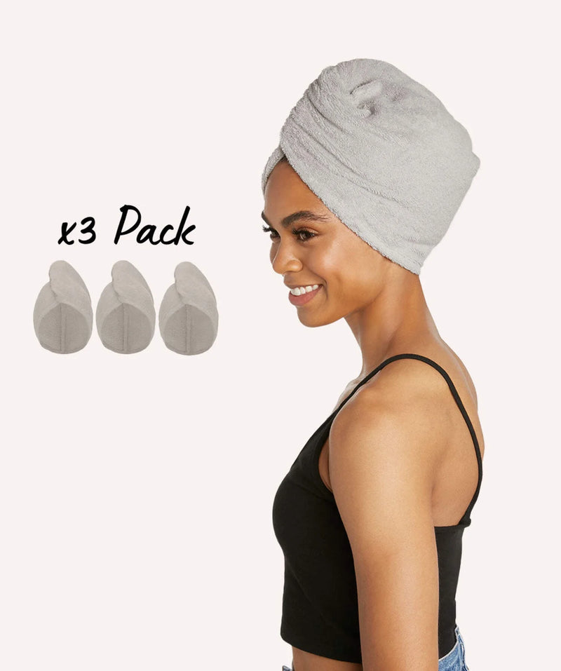 Microfiber Hair Towel Wrap - 2 Pack - for Women, Men & Kids - Travel & Bathroom Essential - Quick Dry Hair Turban for Curly, Long & Thick Hair (Dark Purple, Light Purple)