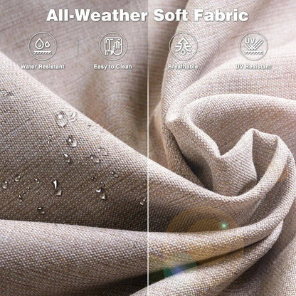 New Kenard Brown 7-Piece Wicker Patio Fire Pit Conversation Set with Beige Cushions and Swivel Rocking Chairs