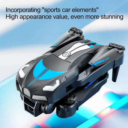RC Drone with 4K Three Camera for Kids Adults, RC Quadcopter with LED, Path Planning, 2 Batteries, Carrying Case, Blue