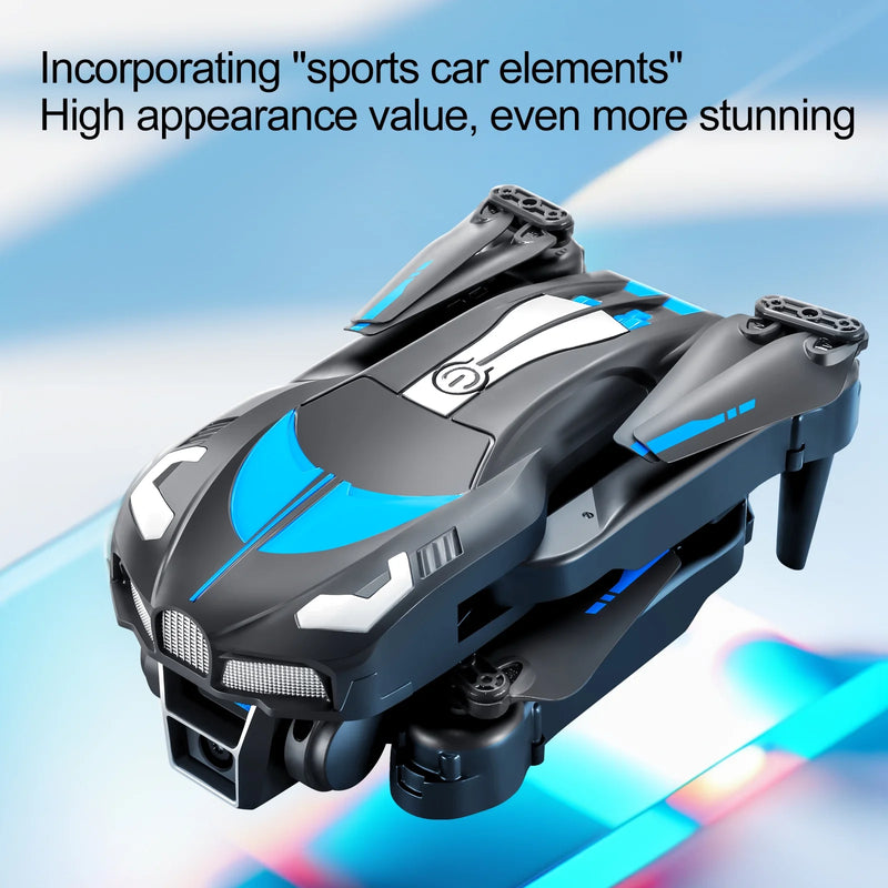 RC Drone with 4K Three Camera for Kids Adults, RC Quadcopter with LED, Path Planning, 2 Batteries, Carrying Case, Blue