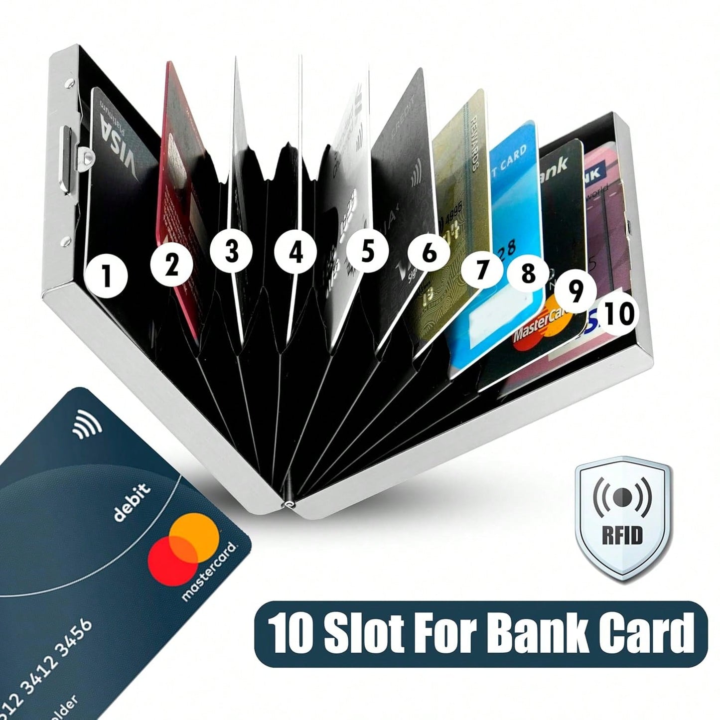 RFID 10 slot Men's or Women's Credit Card Holder