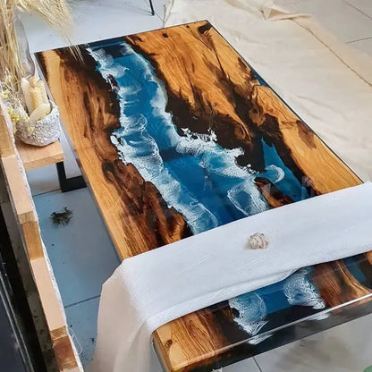 32"-40" Olive River Epoxy Slab Set - Our3Designs