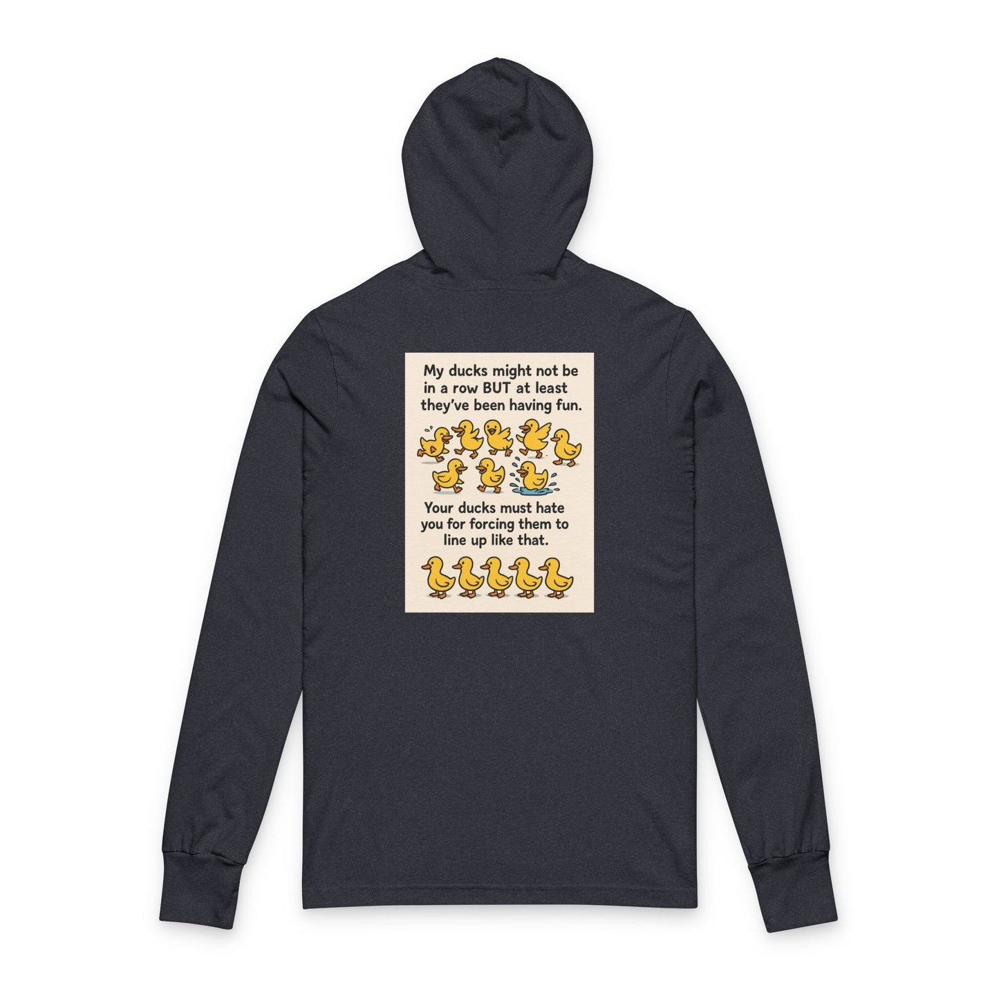 Sunflower Duck Unisex Hooded Long Sleeve Tee, Cute Casual Shirt, Funny Gift, Outdoor Wear, Spring Fashion, Unique (design included)