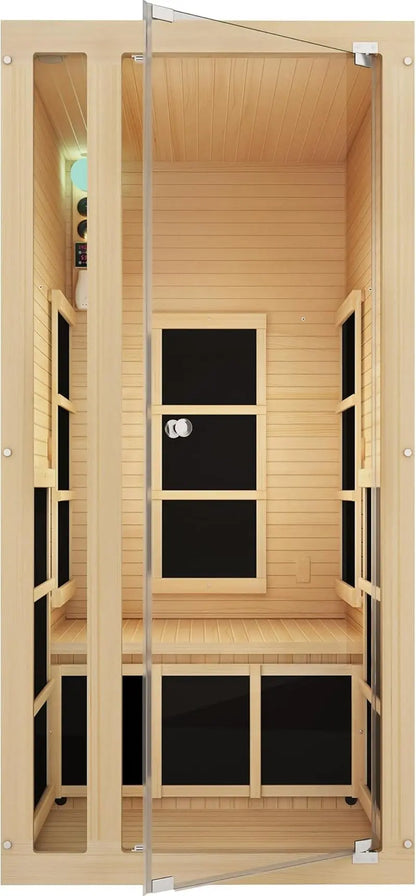 Joyous 1 Person Low EMF Far Infrared Sauna in Canadian Hemlock Wood