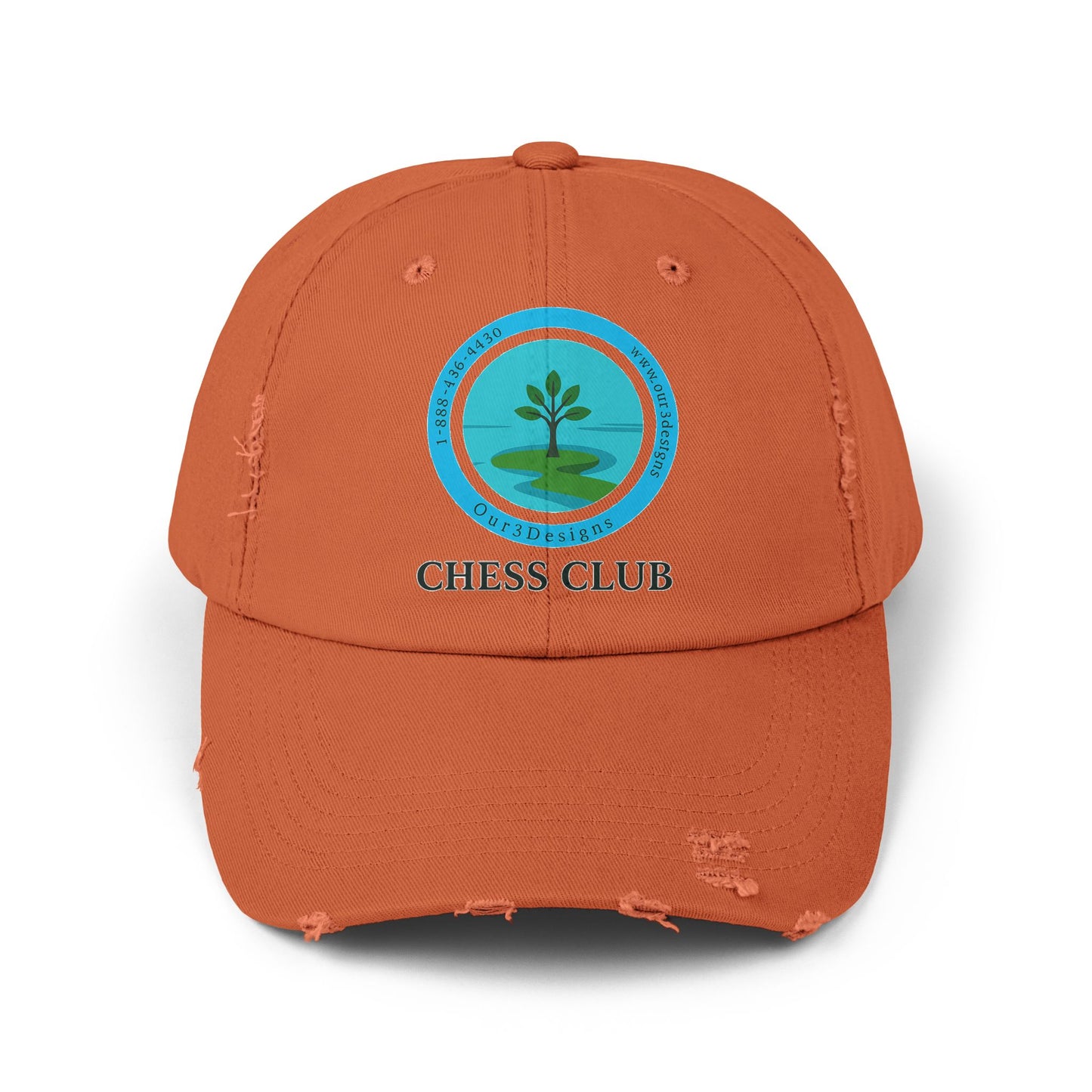 Unisex Distressed Cap - Chess Club Design