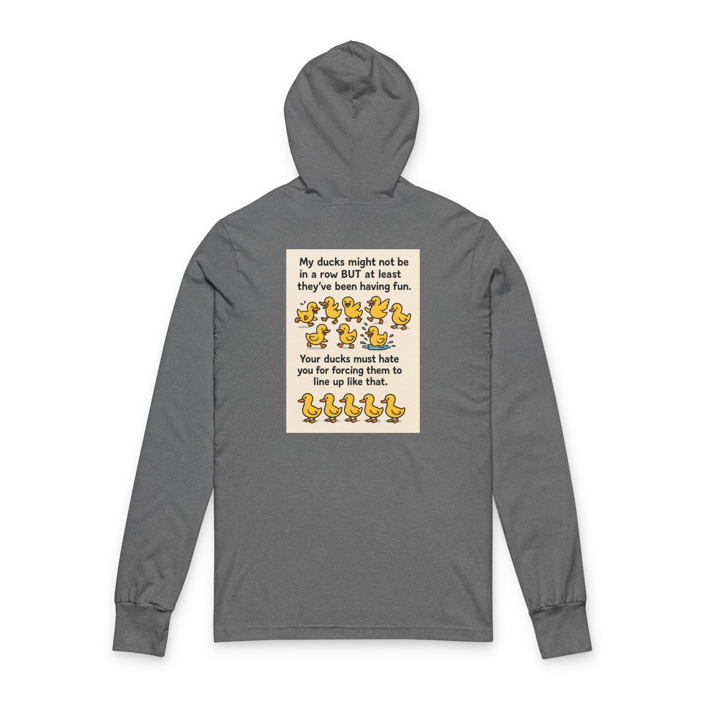 Sunflower Duck Unisex Hooded Long Sleeve Tee, Cute Casual Shirt, Funny Gift, Outdoor Wear, Spring Fashion, Unique (design included)
