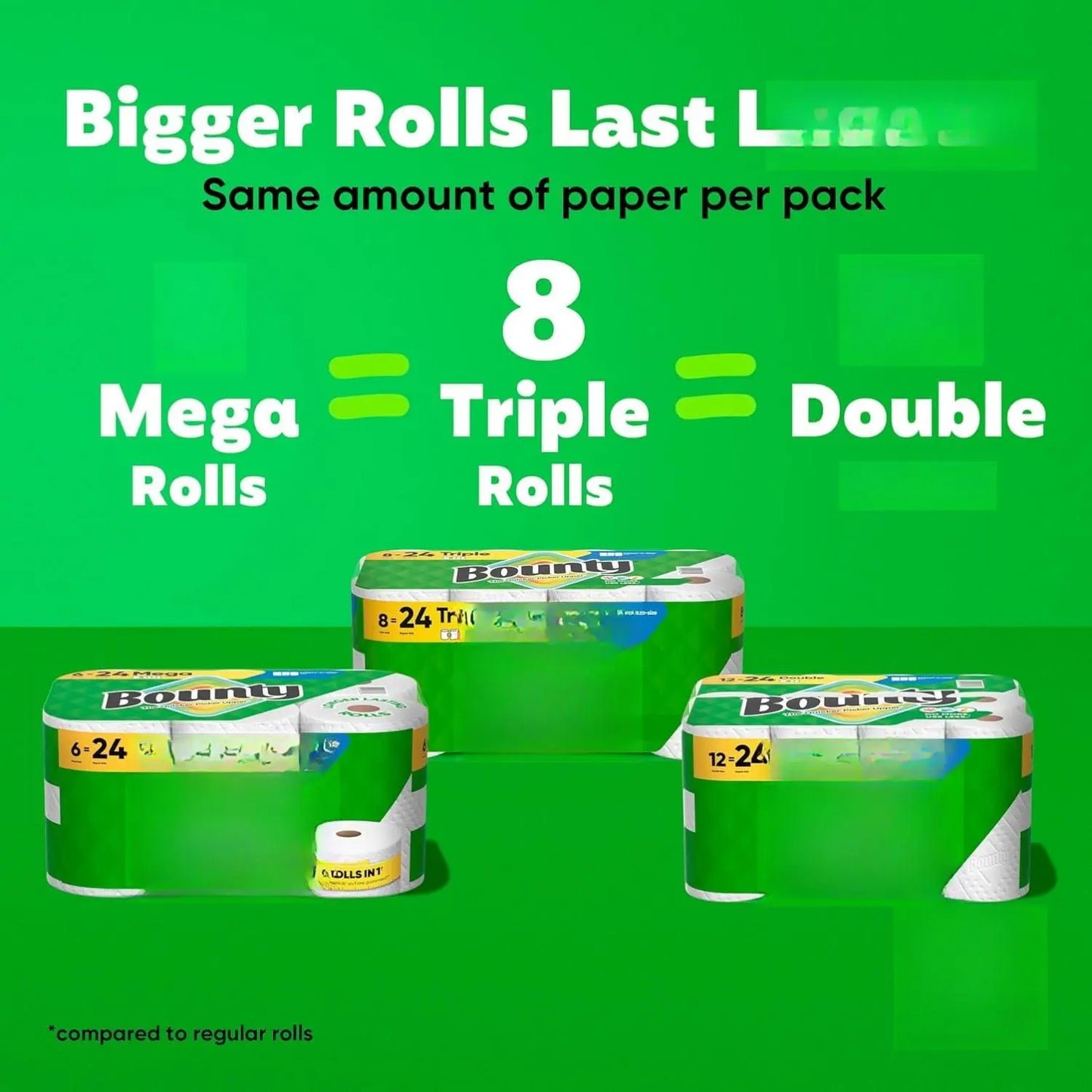 Bounty Select-A-Size Paper Towels, White, 8 Triple Rolls = 24 Regular Rolls