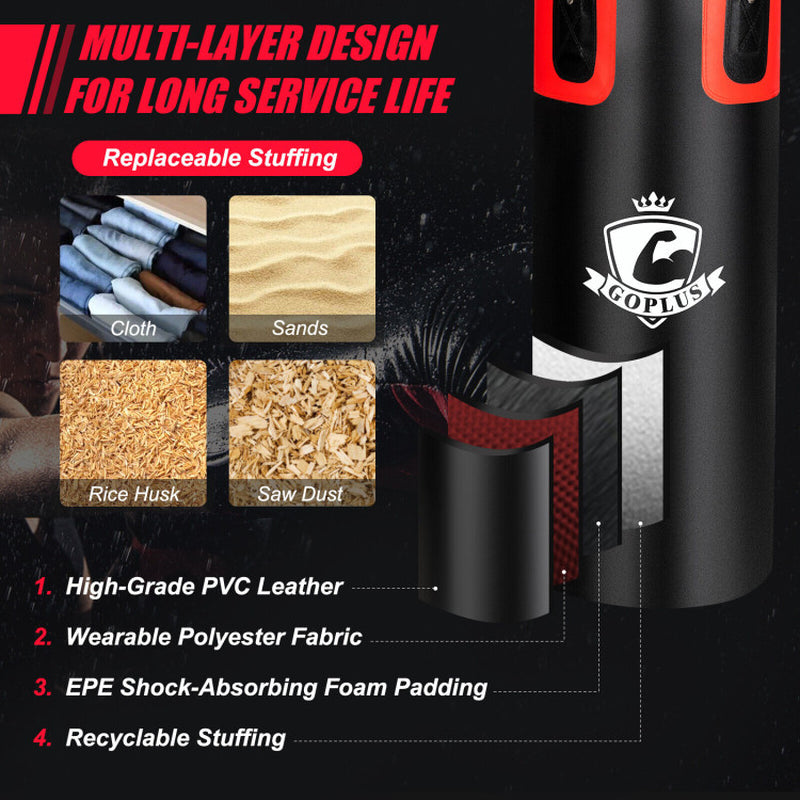 Ultimate 56/63Lbs Filled Punching Bag Set with Premium Boxing Gloves - Perfect for Home Fitness!