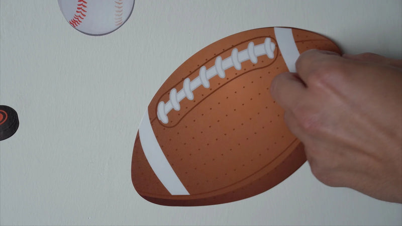 Sports Wall Decals Wall Stickers Soccer Baseball Football Hockey Basketball (28) Decals1"-14"