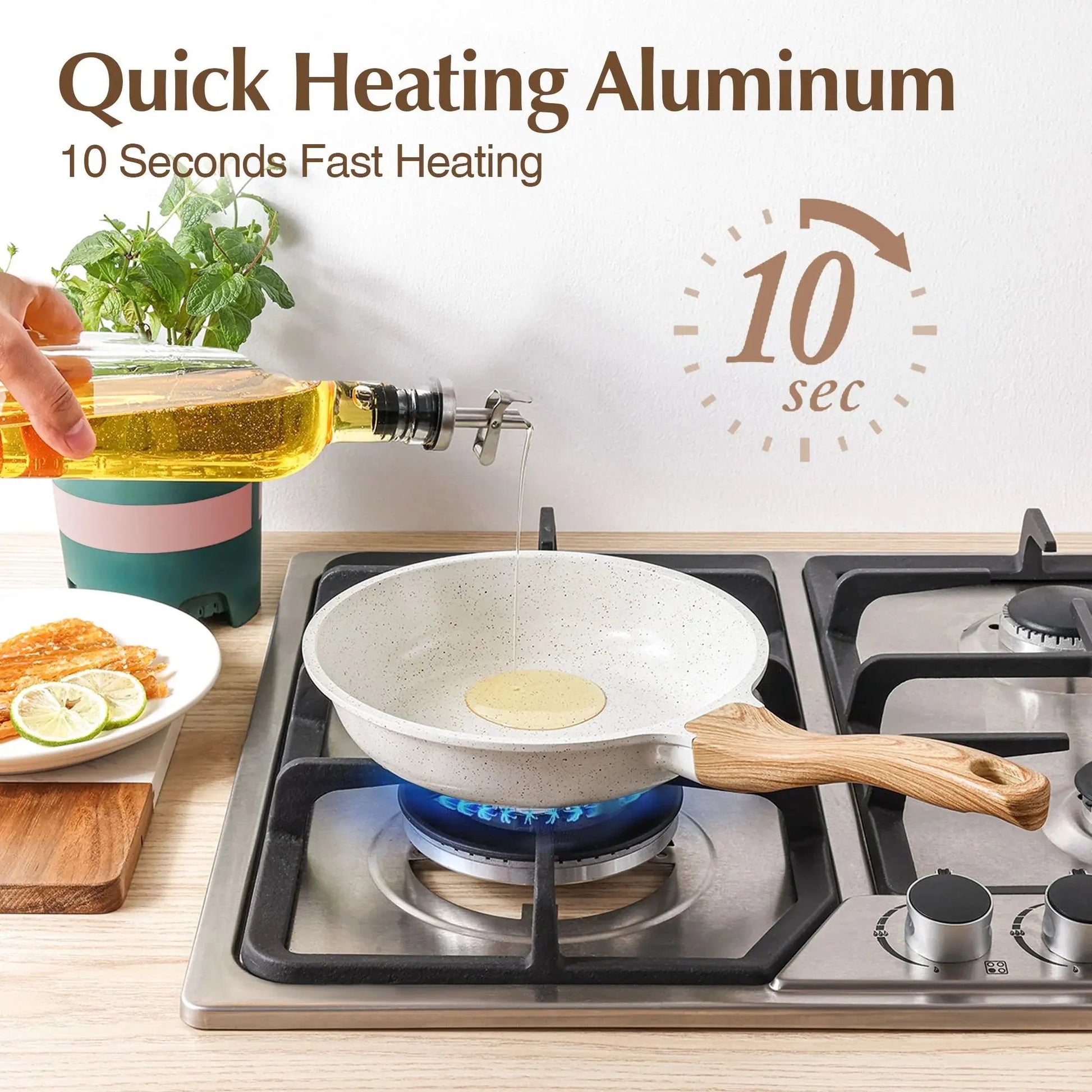 Upgrade Your Kitchen Game with Our 17-Piece Ceramic Nonstick Cookware Set! 🍳✨ Perfect for Healthier Cooking! #KitchenEssentials #HealthyCooking