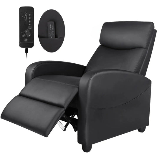 Ultimate Black Massage Recliner with Plush Seat and Soothing Backrest
