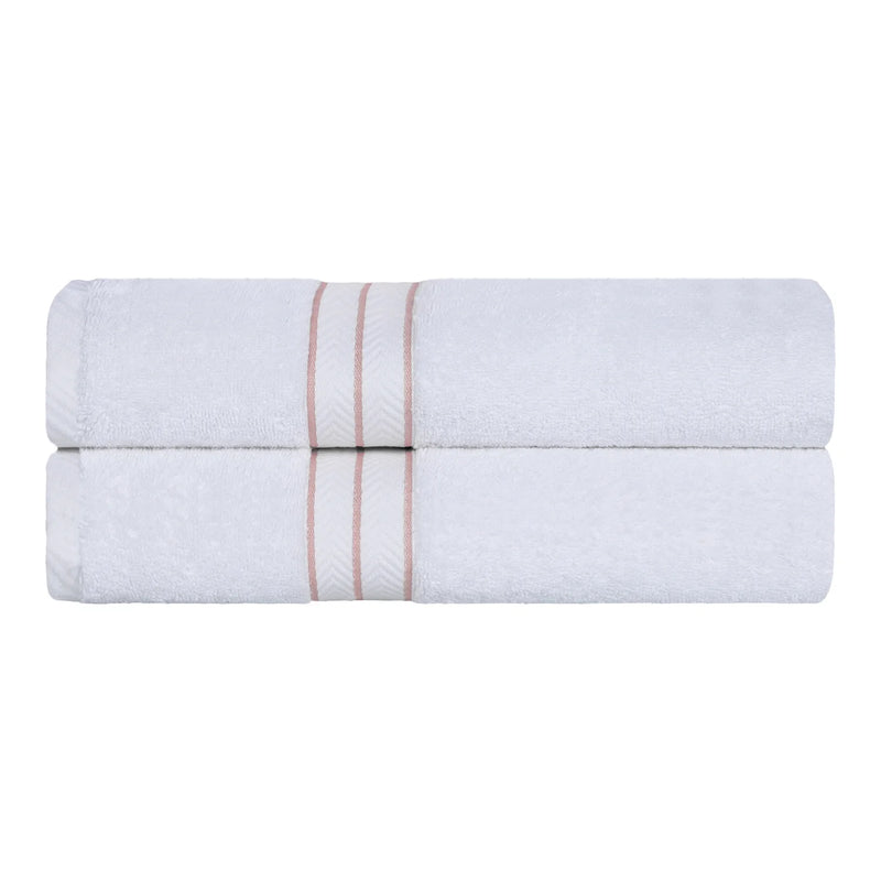 100% Turkish Cotton Plush 2-Piece Solid Highly Absorbent Towel Set, Tea Rose
