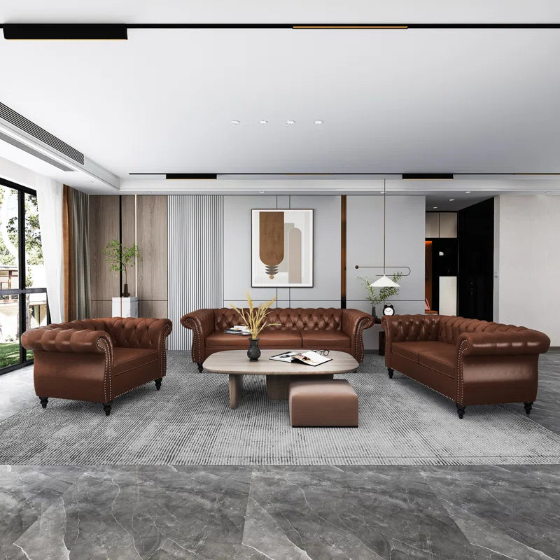Brisny 3 - Piece Faux Leather Living Room Set