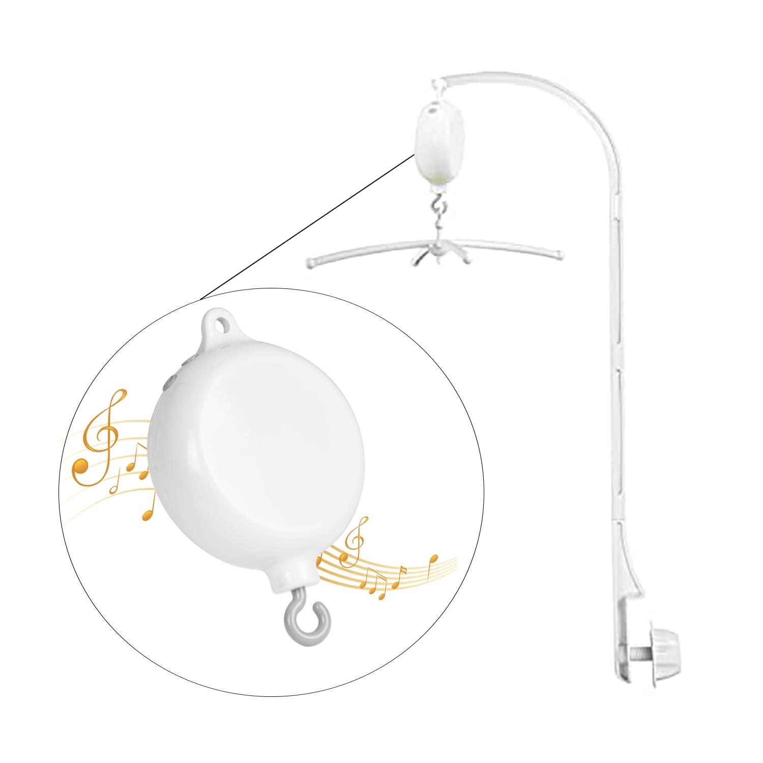 Enchanting 35-Inch Musical Baby Crib Mobile Arm with 3 Play Modes - Perfect for Boys & Girls!