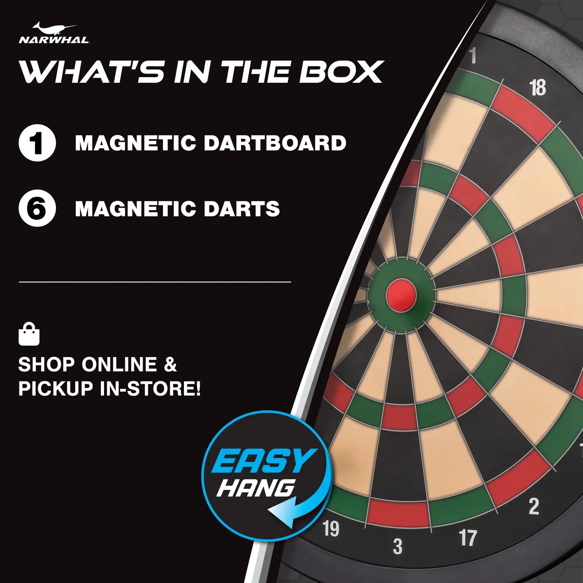 Experience Fun and Safety with the 15.5-Inch Easy Hang Magnetic Dartboard – Includes Six Magnetic Darts for Family-Friendly Play!