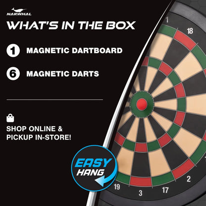 Experience Fun and Safety with the 15.5-Inch Easy Hang Magnetic Dartboard – Includes Six Magnetic Darts for Family-Friendly Play!