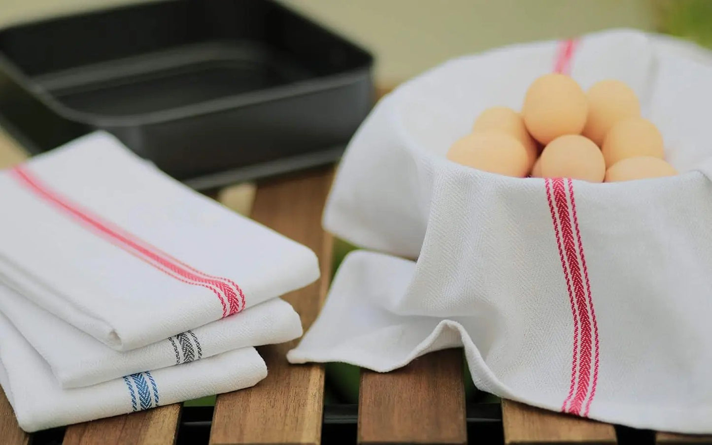 Cotton Kitchen Towels Set of 12 - Highly Absorbent, Super Soft Tea Towel with Hanging Loops - Extra Large Quick Dry Commercial Restaurant Towel (16X28 Inch - Multicolor)