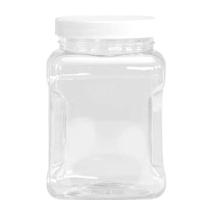 Clear PET Plastic Grip Dry/Liquid Food Storage Jars w/ Caps (Food Grade - BPA Free) WooF WooF MeoW MeoW