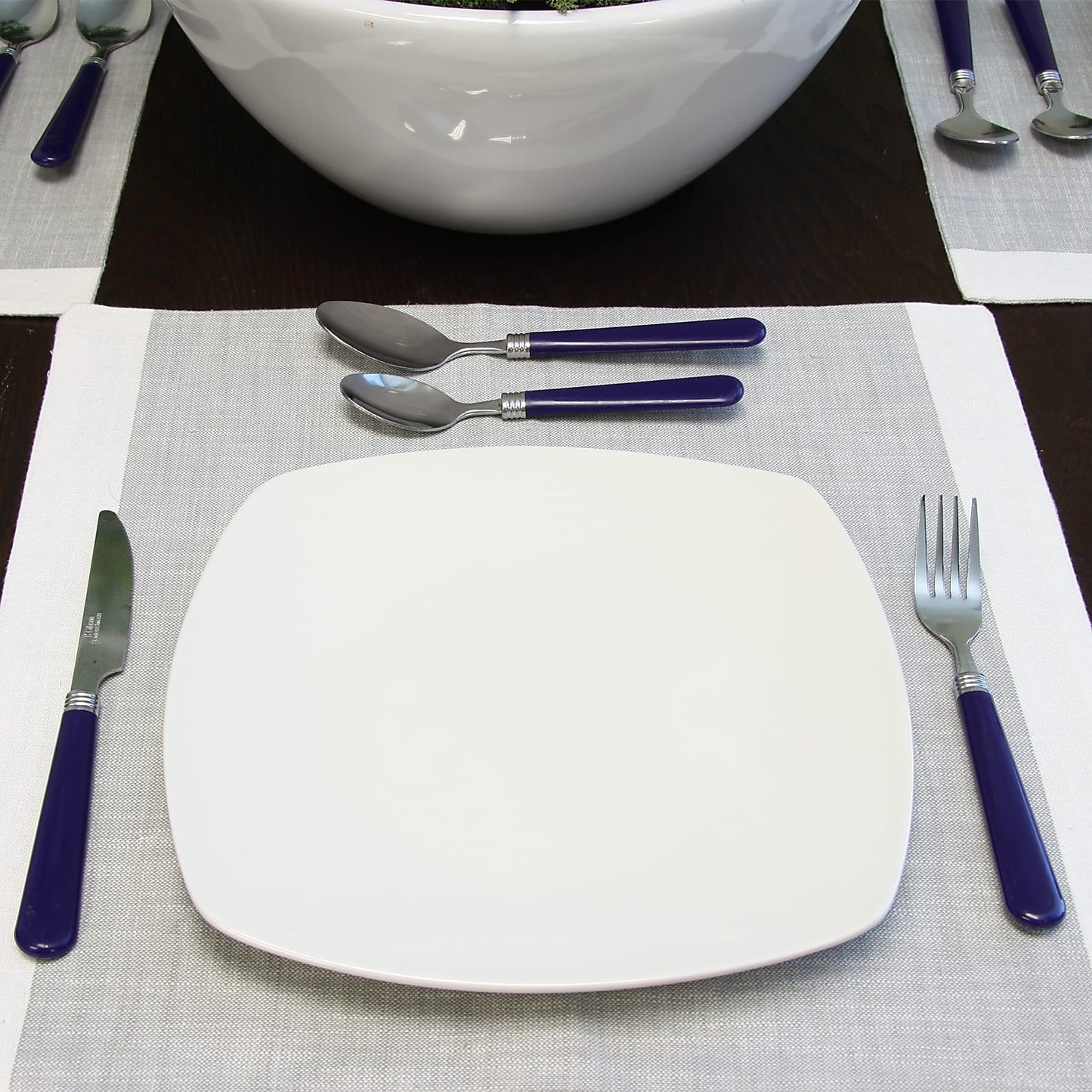 Gibson Home Sensations 16 Piece Stainless Steel Flatware Set with Wire Caddy, Blue