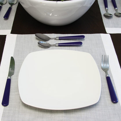 Gibson Home Sensations 16 Piece Stainless Steel Flatware Set with Wire Caddy, Blue