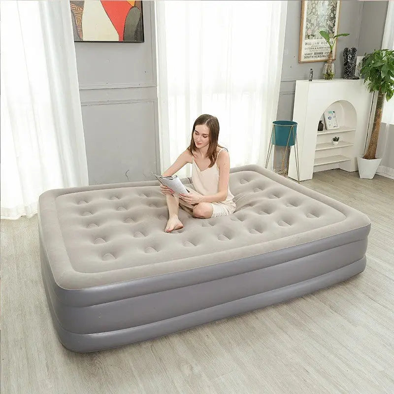Camping Air bed 2 Persons Inflatable Mattress Camping Folding Home Indoor Outdoor with Backrest Air Cushion 48cm High Bed Our3Designs