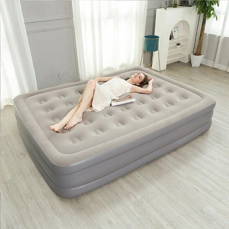 Camping Air bed 2 Persons Inflatable Mattress Camping Folding Home Indoor Outdoor with Backrest Air Cushion 48cm High Bed Our3Designs
