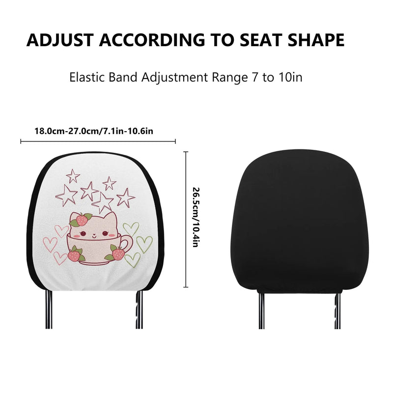 Cat a coffee Car Headrest Covers Blessings Boutique POD