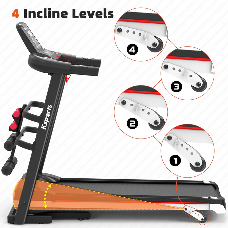 Get Fit at Home! 🏃‍♂️💪 Electric Treadmill Bundle with Rack, Mat & Dumbbells - All in Sleek Black! #HomeGym #FitnessGoals