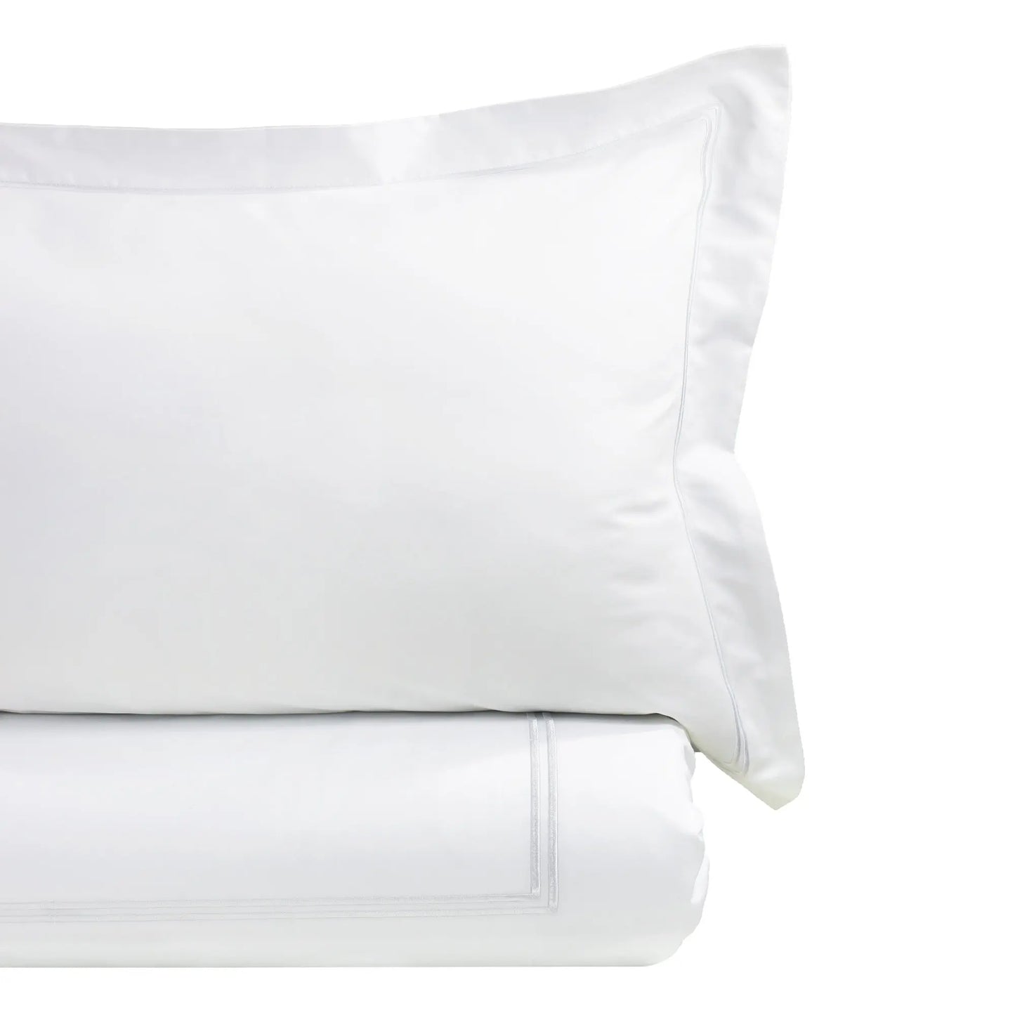 600 Thread Count Border Stripe Embroidered Duvet Set Mélange Home