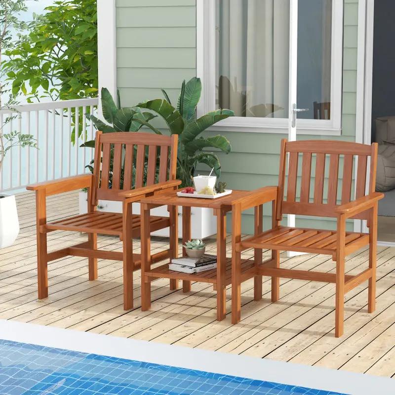 Chic 3-Piece Bistro Set for Your Patio – Perfect for Sunny Days with Umbrella Hole!