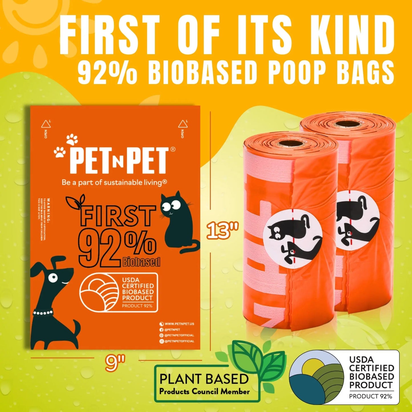 92% Biobased Poop Bags Pet N Pet ®